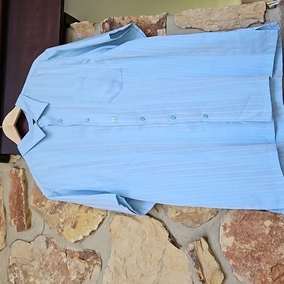 David Taylor Collection Blue Short Sleeve Button‎ Down Collar Shirt Sz XL - Picture 2 of 11